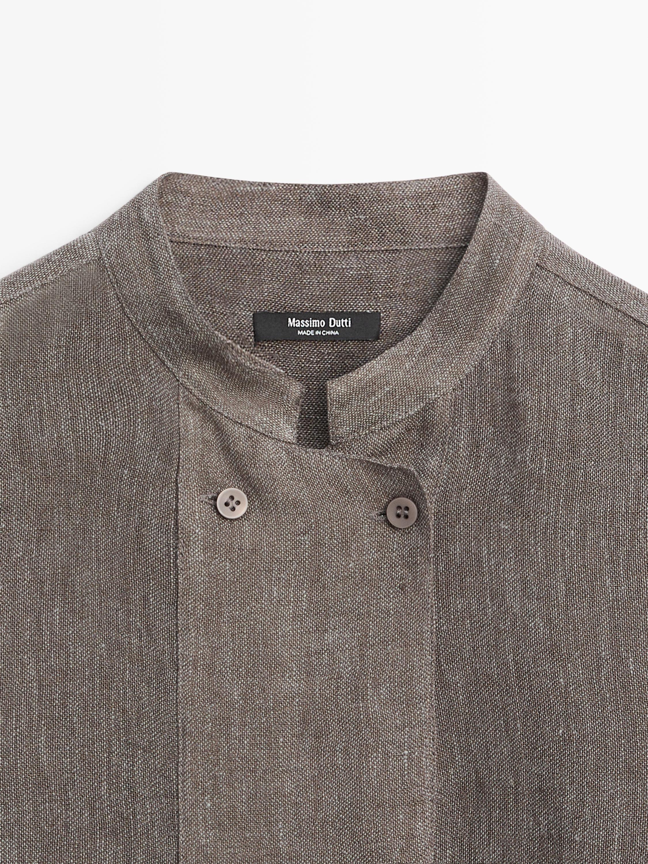 Flowing linen blend shirt with button details